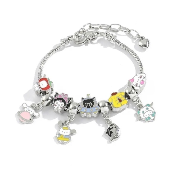 Silver Plated Sanrio Hello Kitty Character Themed Charm Bracelet - Picture 3 of 5